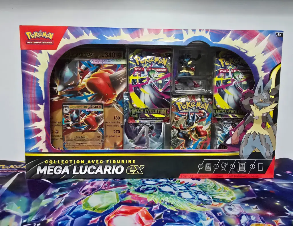 [POK-COFF-MEGA-LUCARIO] Coffret Mega Lucario 5 booster + Figurine